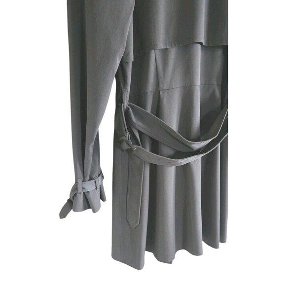 Theory Pea Coat Women's Medium Gray Wool Blend Double Breast Belted Lined - Picture 6 of 9